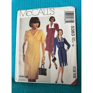 McCalls 5383 sewing pattern suit dress pleated skirt size 10
